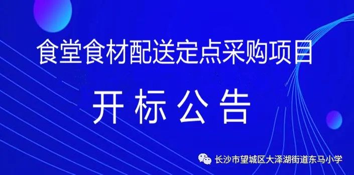 东马小学食堂食材配送定点采购项目开标公告