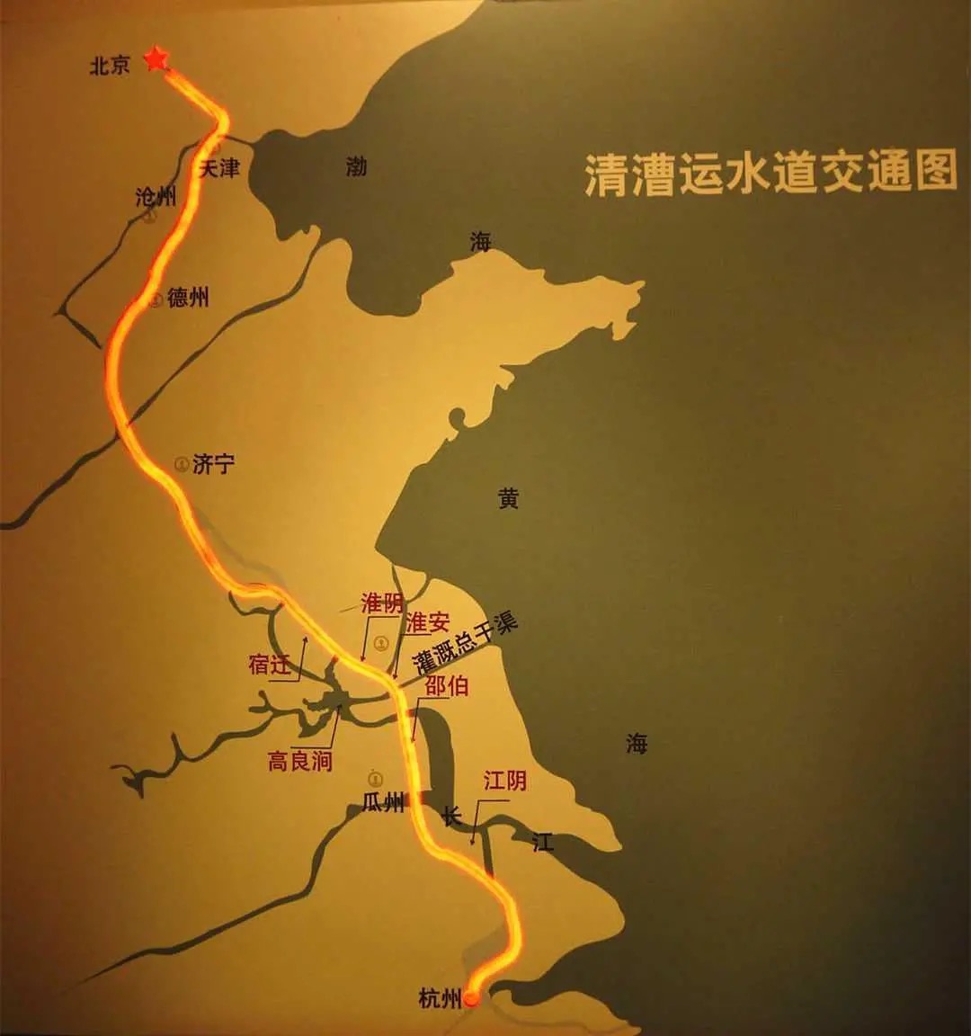 清代漕运水道交通示意图所谓九省通衢,其实就是交通要道的另一种说法