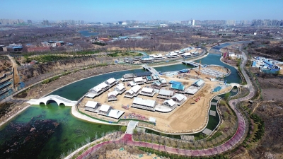 贾鲁河畔的商业街人工沙滩等预计10月1日正式开放