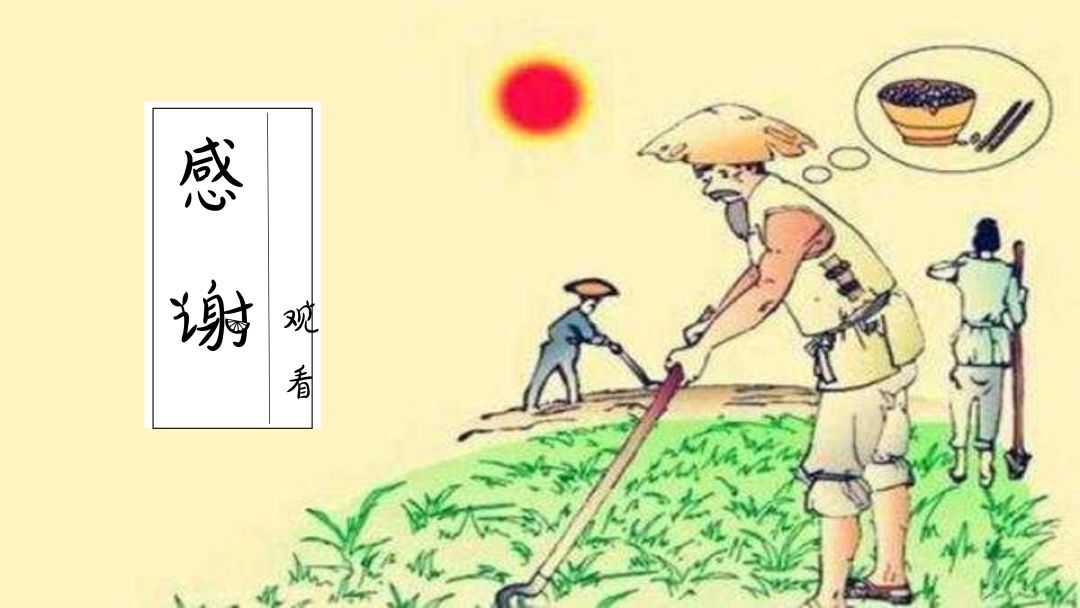 懂得粮食是农民伯伯用汗水换来的,来之不易