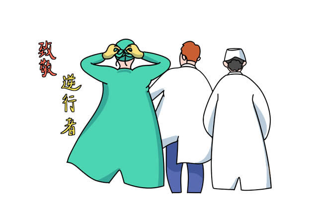 每天学一幅简笔画-最美逆行者医生背影简笔画