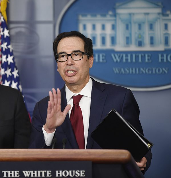 美国财长姆努钦警告:新冠疫情或致美失业率飙升至20%