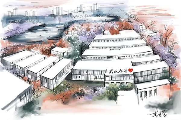 手绘雷神山火神山建模方舱医院建规学院的他们太有才了