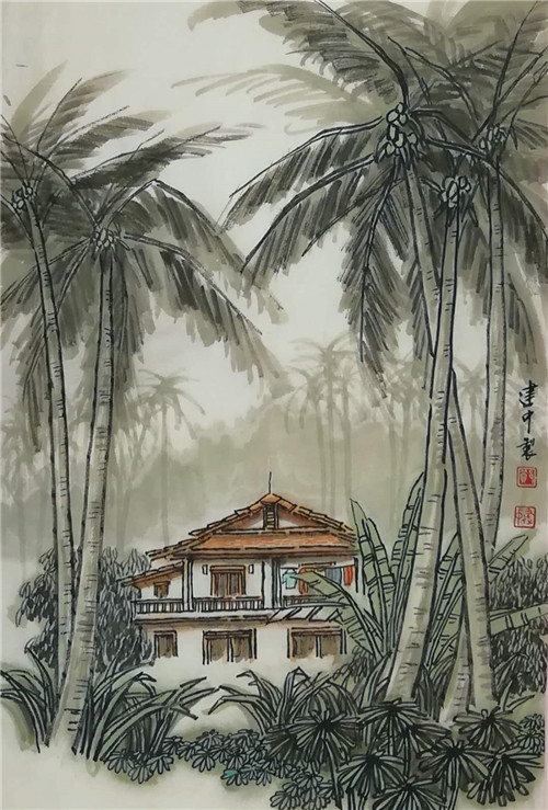 记画家郑建中海南速写作品系列