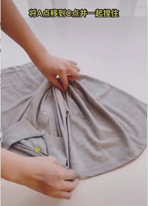 3拿住a,b两个点2确定好衣服的a,b,c三个点1叠衣服不仅能锻炼宝贝们