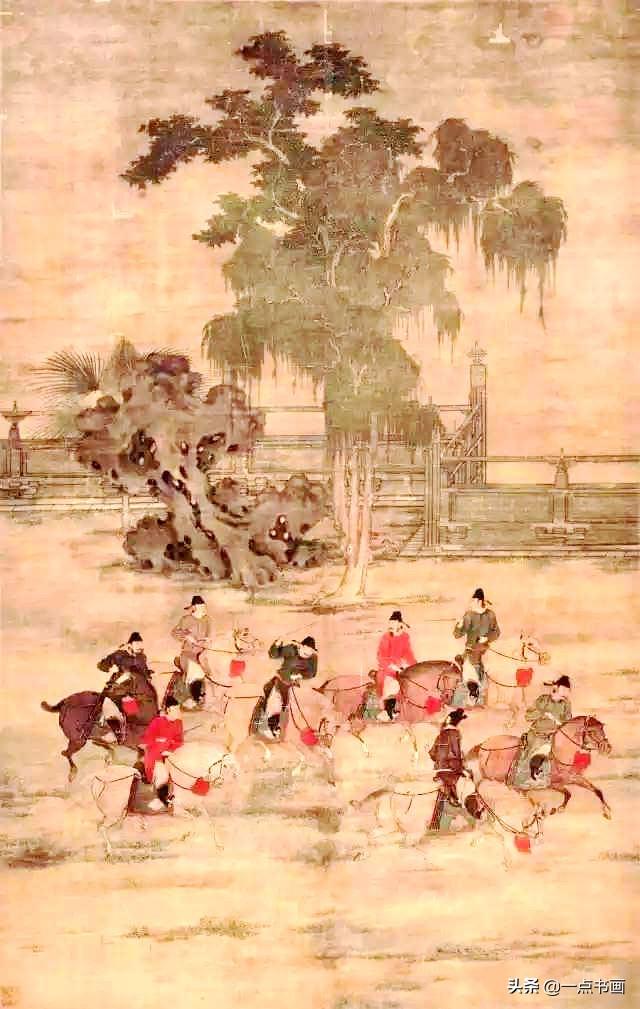 五代赵喦八达游春图高清鉴赏