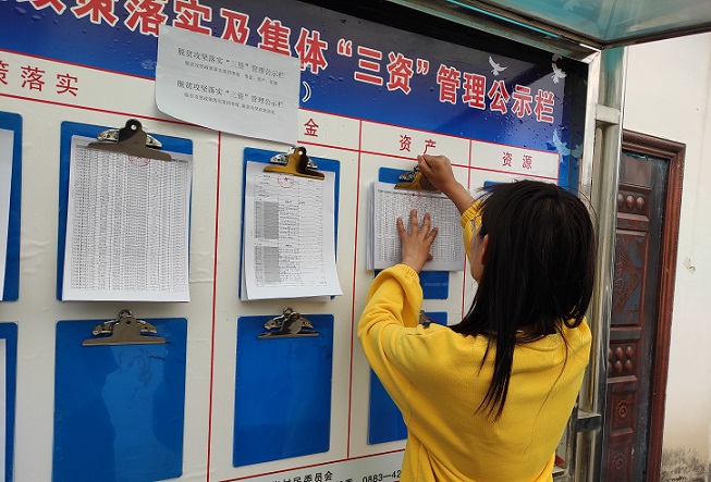 新华乡强化"三资"公示助力廉洁扶贫