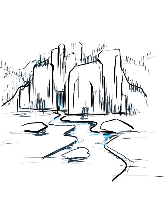 以白水寨自然景观的灵感,裁云剪水后跃于眼前——白水寨的山石,化作