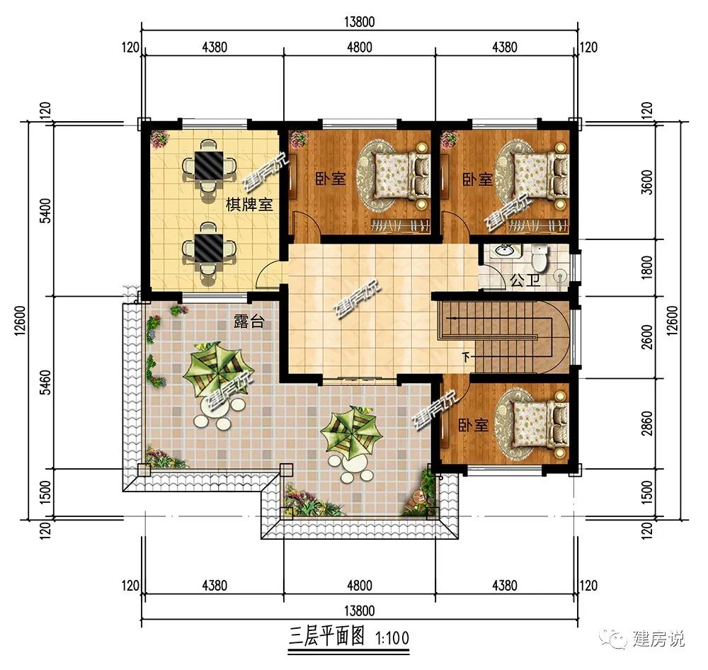 农村建房图纸乡村建房向这栋挑空复式楼别墅看齐钱不会走错路