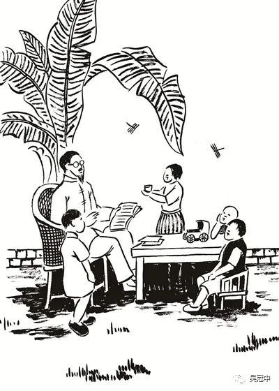 丰子恺晴天看画雨天看书