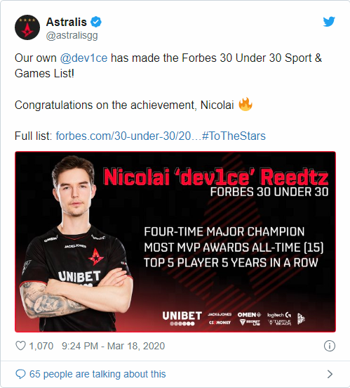 作为丹麦皇朝的建立者,dev1ce曾和他的队友们打造