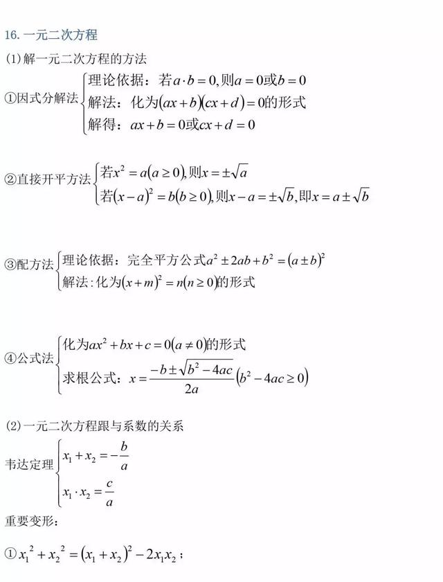 初中数学的公式和定理有哪些?史上最全整理汇总(图12)