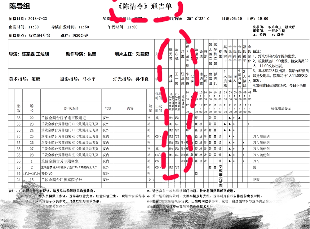 爆料《陈情令》剧组通告单再度曝光,原来肖战这么优秀