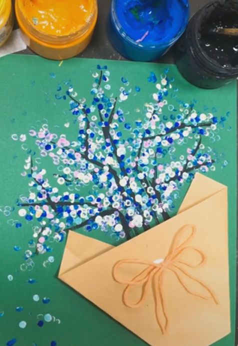 创意手工棉签点燃的水粉烟花美翻了