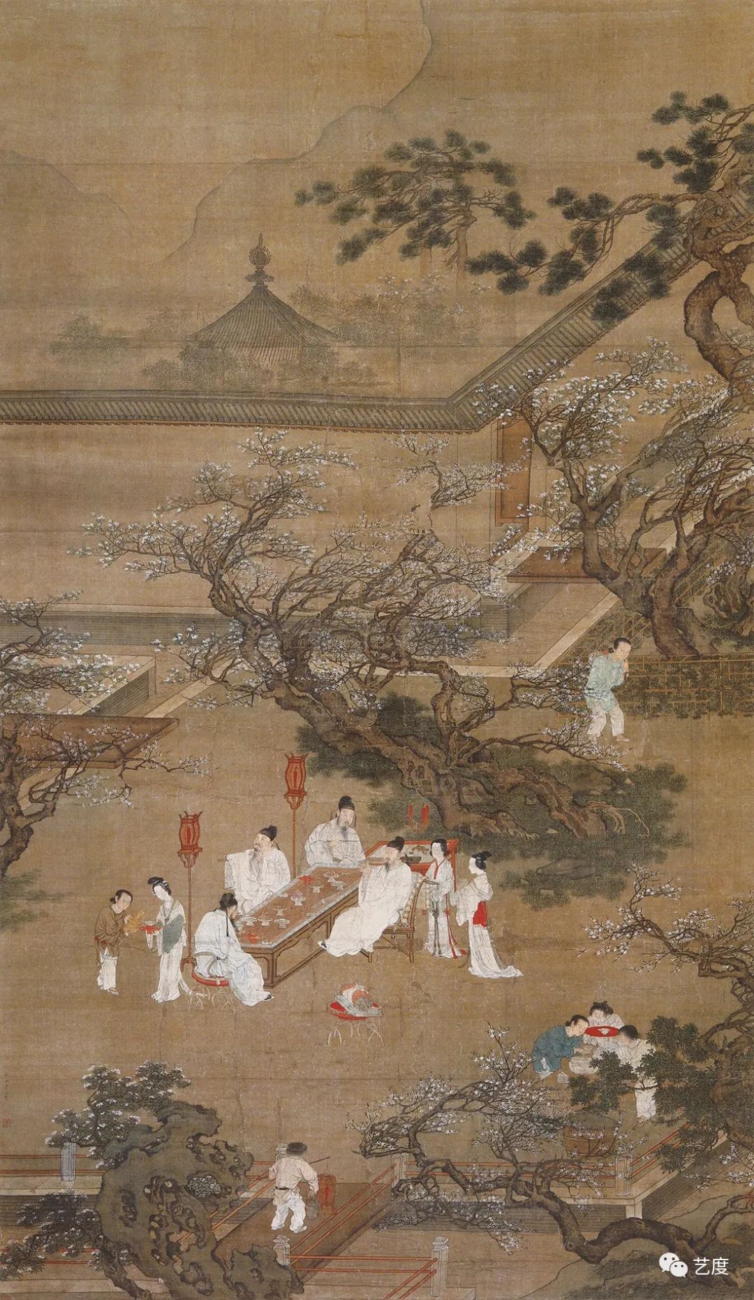 仇英南京博物院藏《松溪高士图》仇英荣宝斋藏《柳下眠琴图》仇英上海