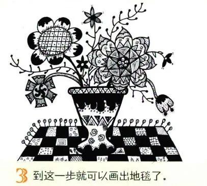 线描篇盆栽花盆系列画法步骤图
