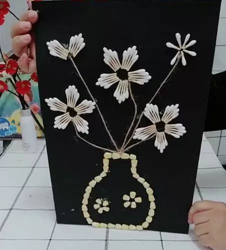 创意手工棉签点燃的水粉烟花美翻了