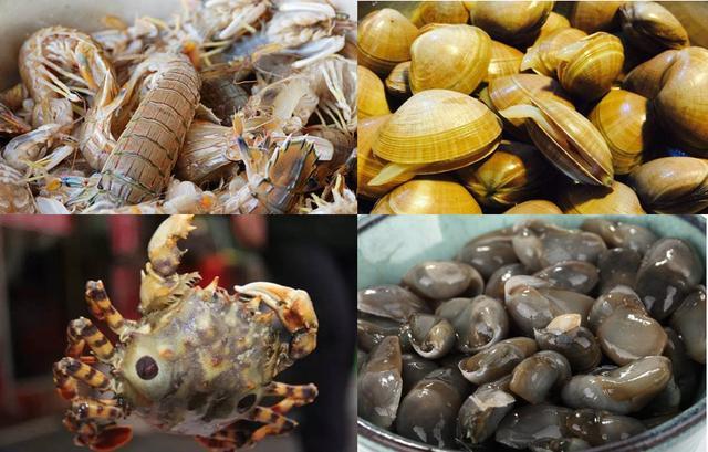 骨头蟹都是本地人的通俗叫法,它们其实就是皮皮虾,泥螺和中华虎头蟹