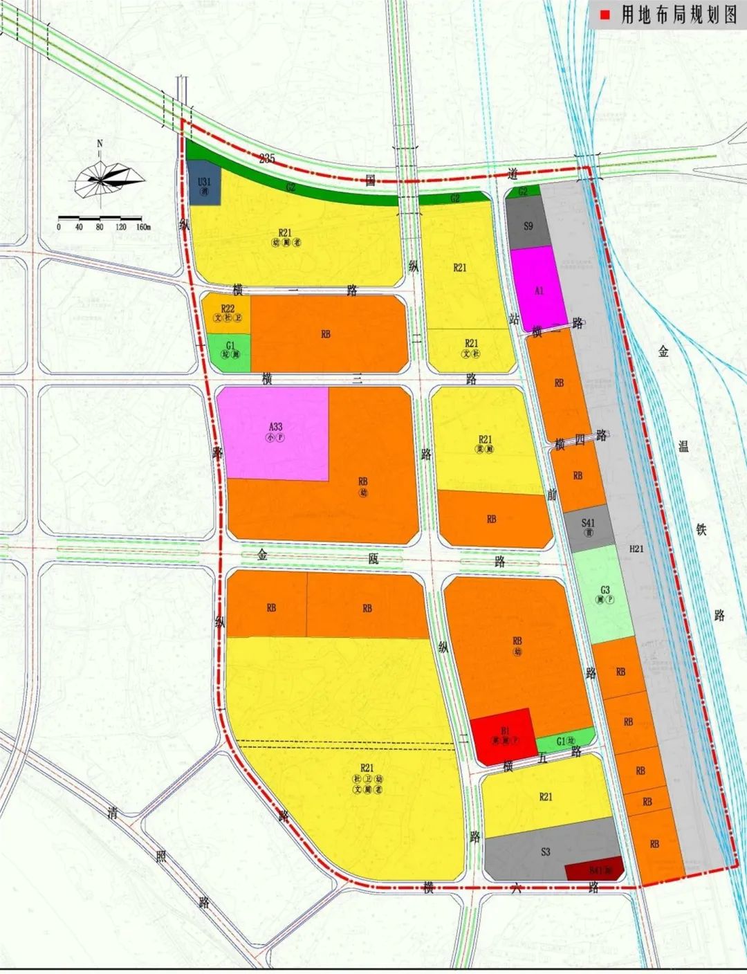 从区块建设用地的规划来看,居住用地占比最高,用地面积68.
