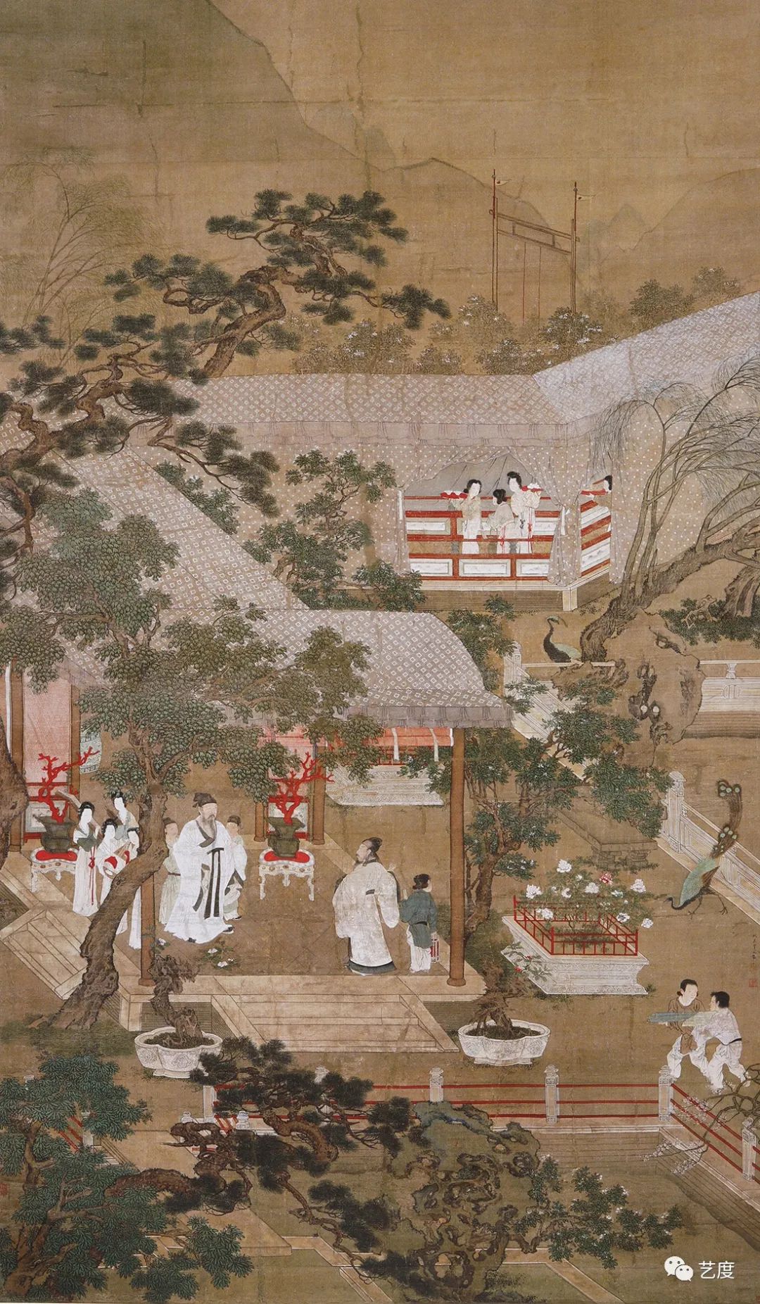 仇英南京博物院藏《松溪高士图》仇英荣宝斋藏《柳下眠琴图》仇英上海