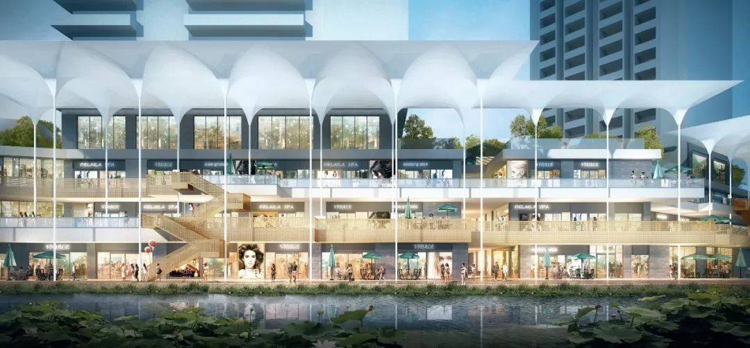 里格177艺术商业湖区立于城南发展点,由原天鹅湖花园1-4层裙楼底商经