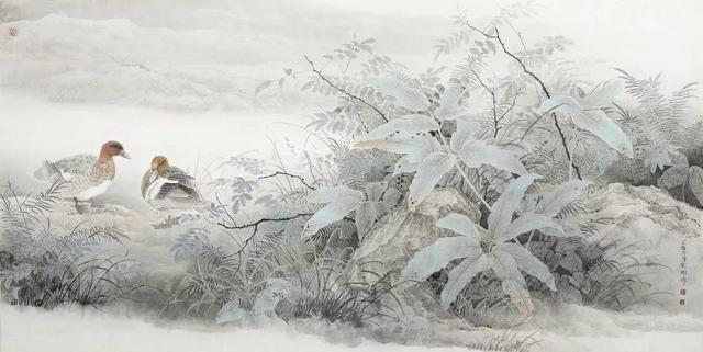 浙江画院刘刚工笔花鸟画作品