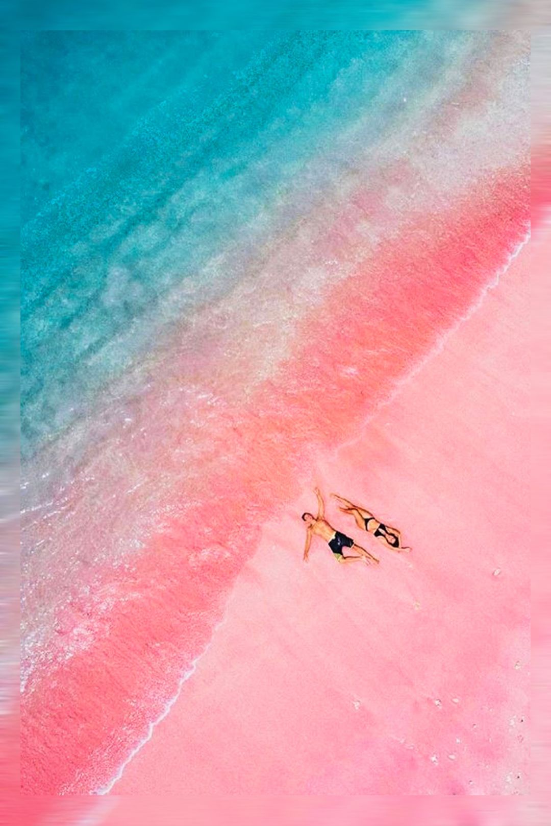 印尼科莫多岛的粉红海滩所以去碧蓝的海边拍照时穿粉色也是实名的real