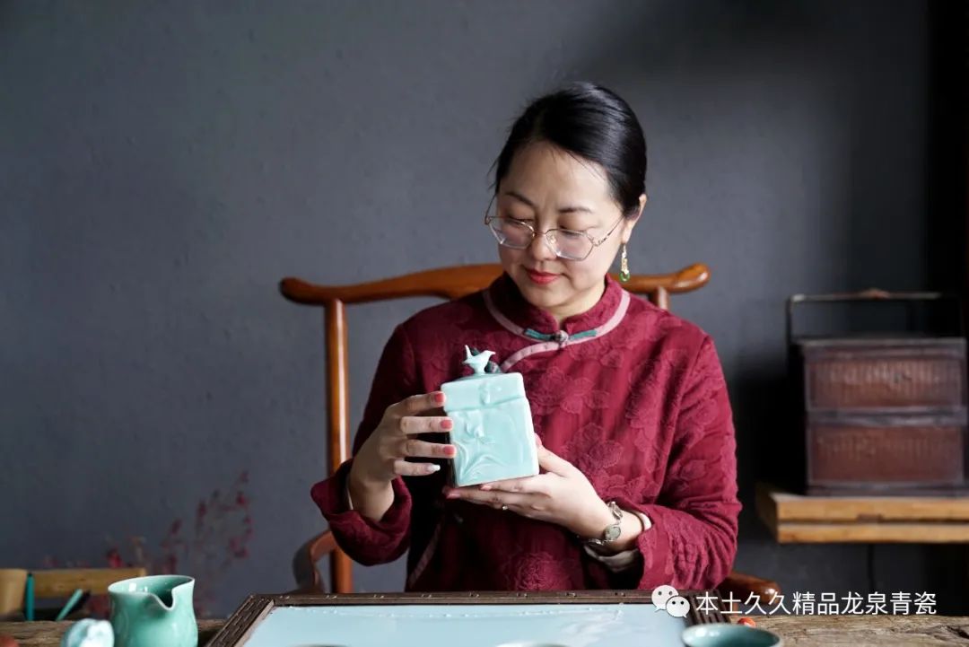 爆款产品推荐雷慧仙青瓷飞鸟兰花茶叶罐