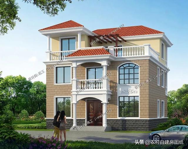 4款二层半农村别墅面积不大易于建造一分钟看懂施工图