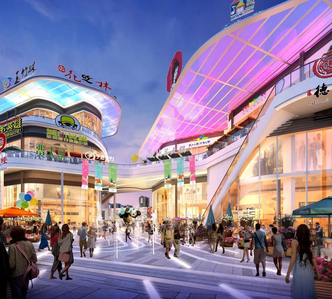 街区式商业的体验感更强其次,开放式街区有商场室外化,中庭广场化的
