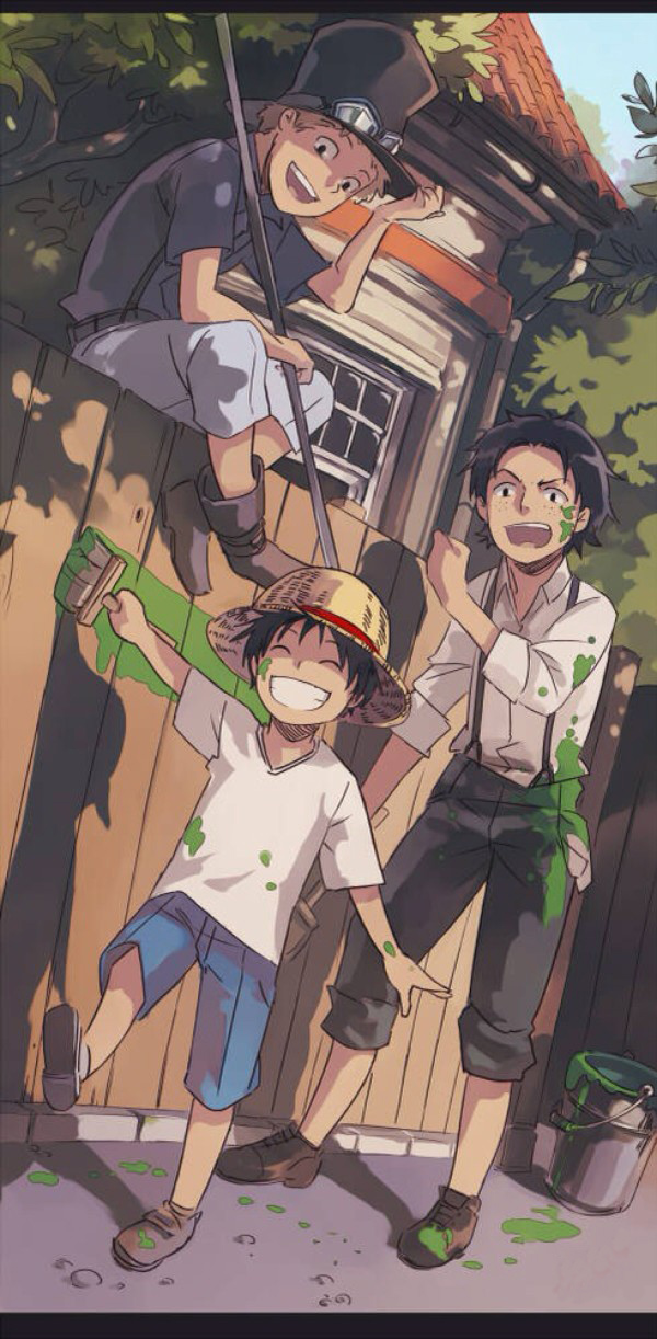 海贼王asl壁纸:路飞不做海贼王改当画家,艾斯墨镜一戴谁也不爱_萨博