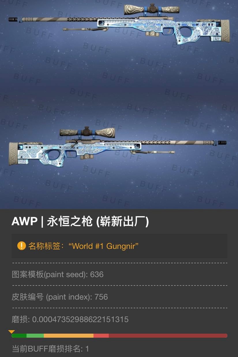 csgo:一把枪就是67000块?世界第一磨损永恒之枪被买走