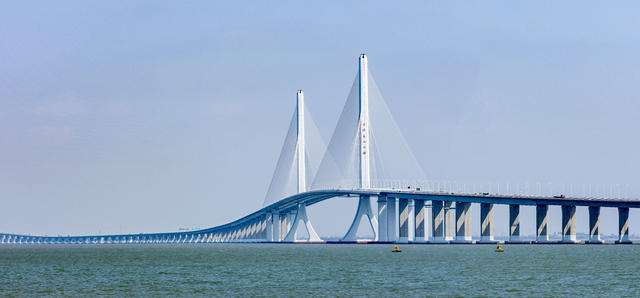 3月初拍的上海长江大桥