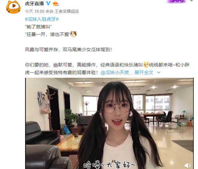 王者荣耀:张大仙一姐地位不保?瓜妹入驻虎牙,神仙颜值让人爱了