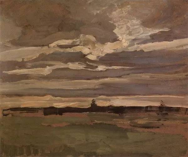 那个画《红黄蓝》的抽象画大师曾经是个"印象派"_蒙德里安