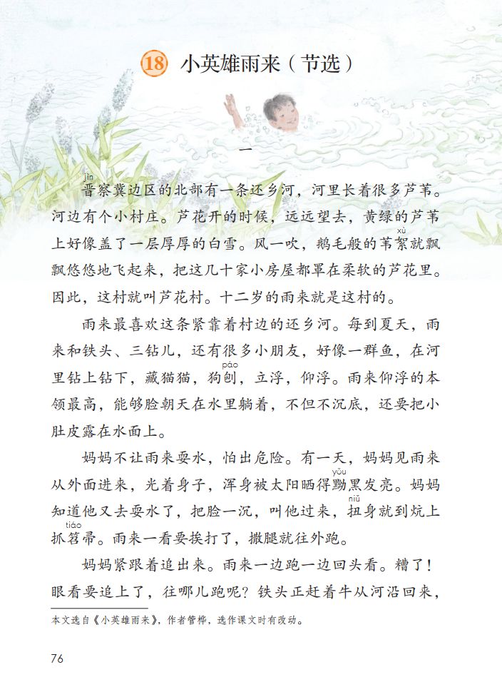 部编版四年级下册第18课《小英雄雨来》知识点 图文讲解