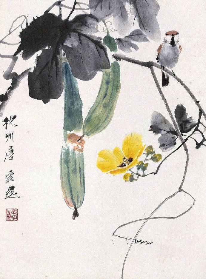 唐云笔下的花鸟清新脱俗