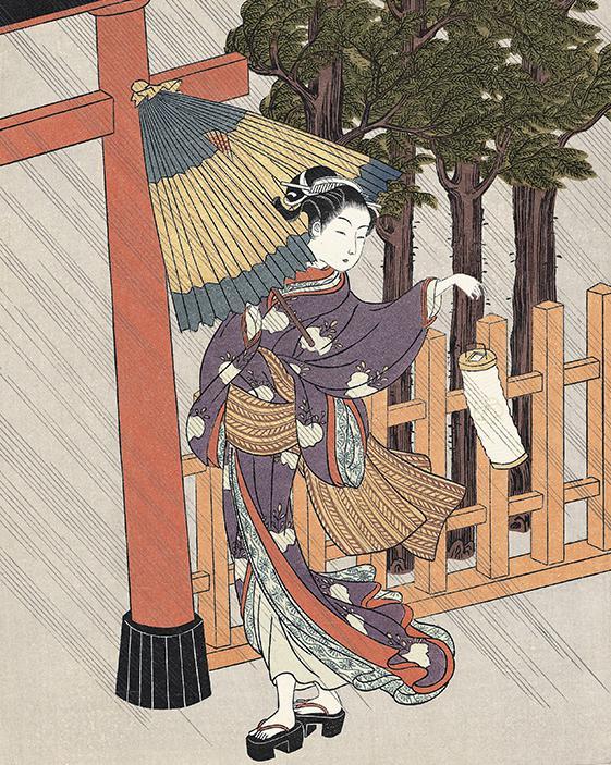 铃木春信日本浮世绘女人图春信美人之少女系列