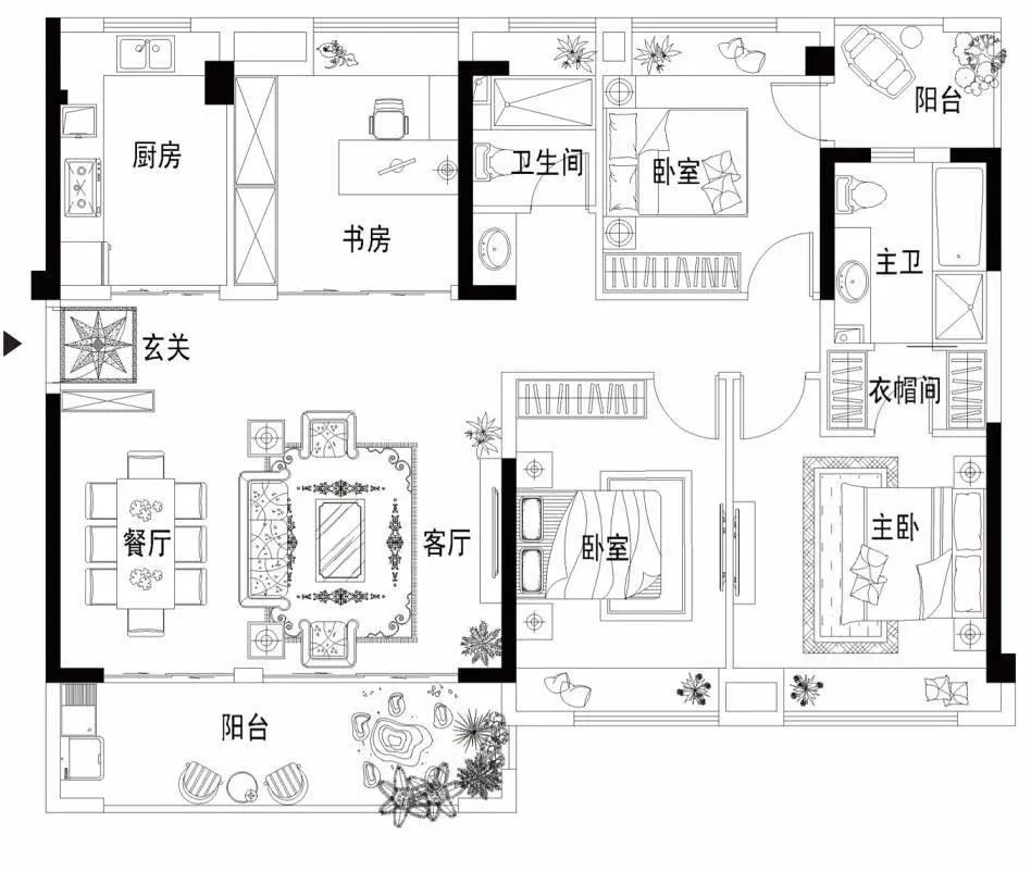 140平方米户型平面图图片