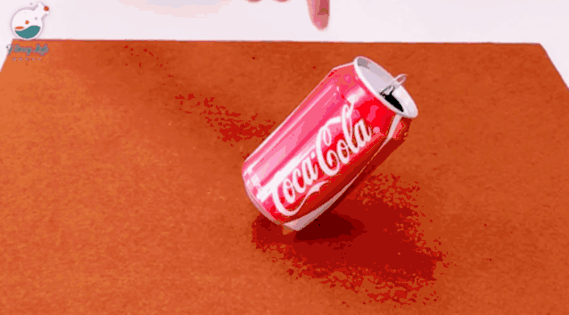 停课不停学可乐罐竟可以斜着不倒