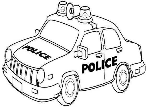 笔画警车警察图片