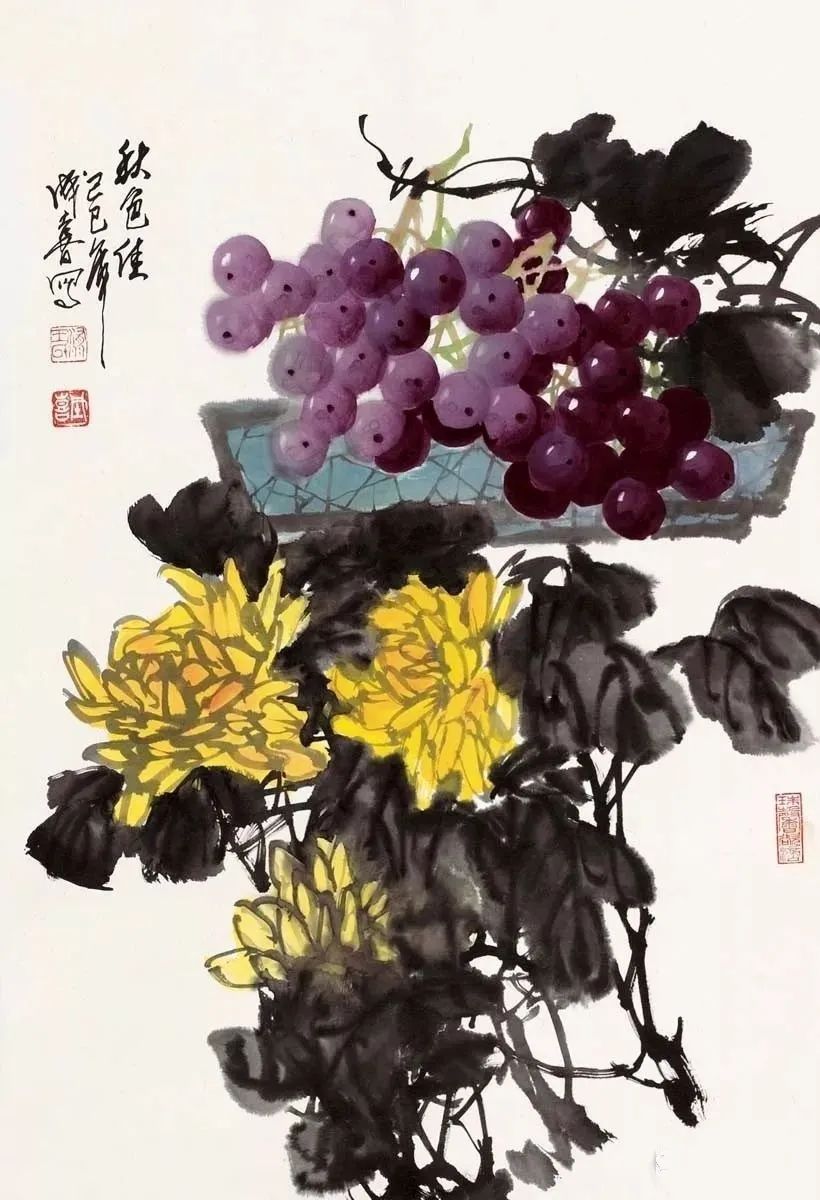 他梅花画得好葡萄也醉人