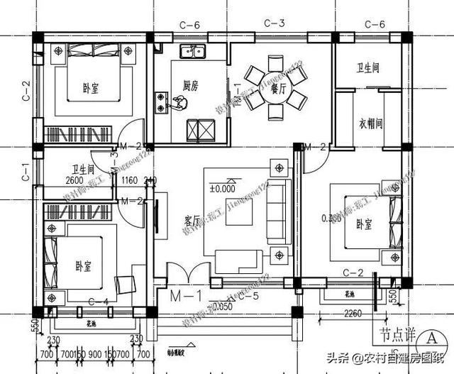 7款一層農村平房設計圖造價15萬內包你30年不過時