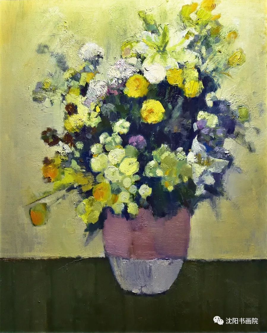 花卉之二 100x80cm 油画刘建威作品帅府后巷 100x80cm 油画陈宝赓作品