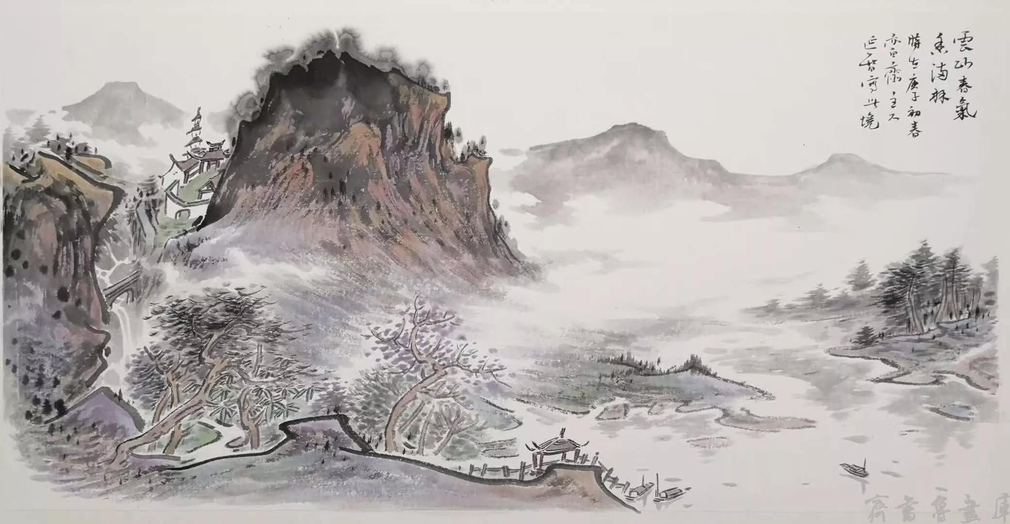 微画展著名画家李延智庚子新作山水作品欣赏