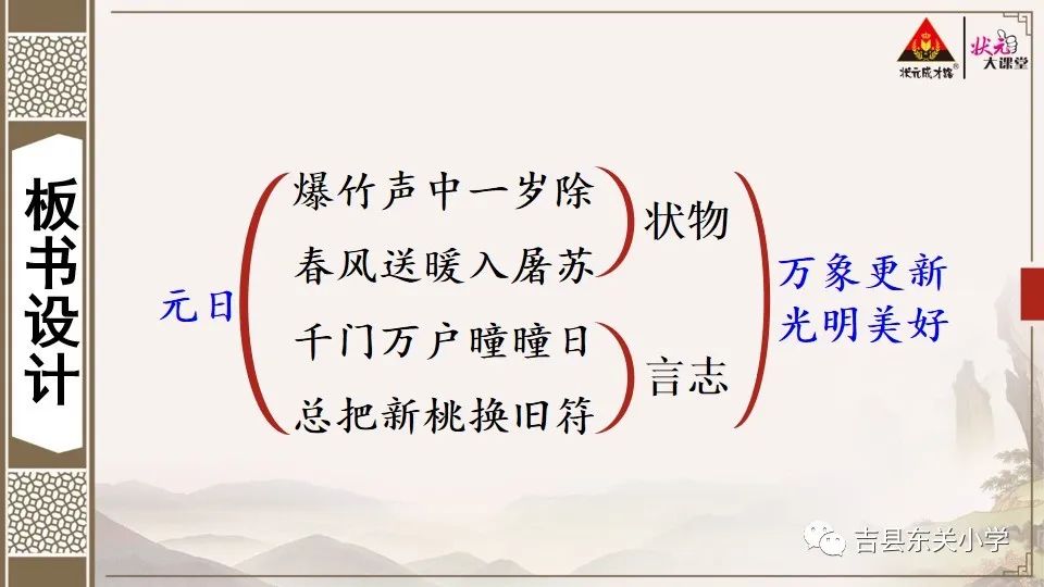 《元日》板书设计图片