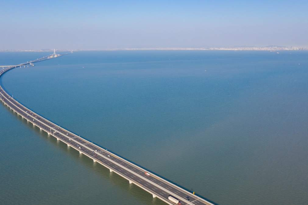 青岛胶州湾大桥 全景图片