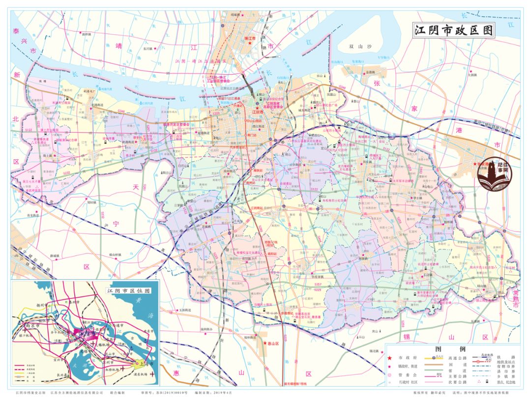 江阴市镇区分布图图片