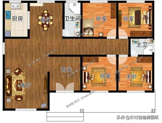 7款一層農村平房設計圖造價15萬內包你30年不過時