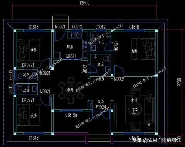 7款一層農村平房設計圖造價15萬內包你30年不過時